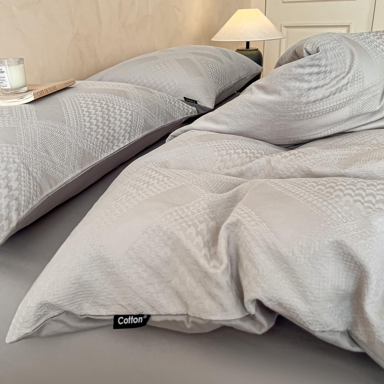 91家纺网 家纺一手货源 找家纺 2026春夏新款全棉提花浮雕四件套 千喜格