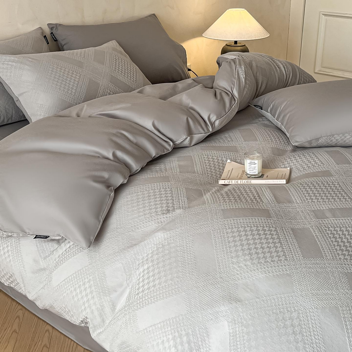 91家纺网 家纺一手货源 找家纺 2026春夏新款全棉提花浮雕四件套 千喜格