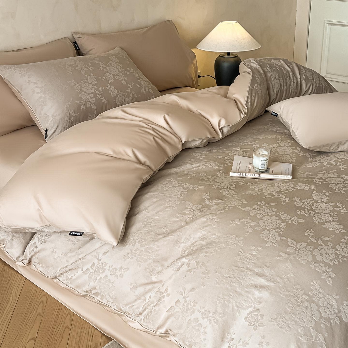 91家纺网 家纺一手货源 找家纺 2026春夏新款全棉提花浮雕四件套 山慕色