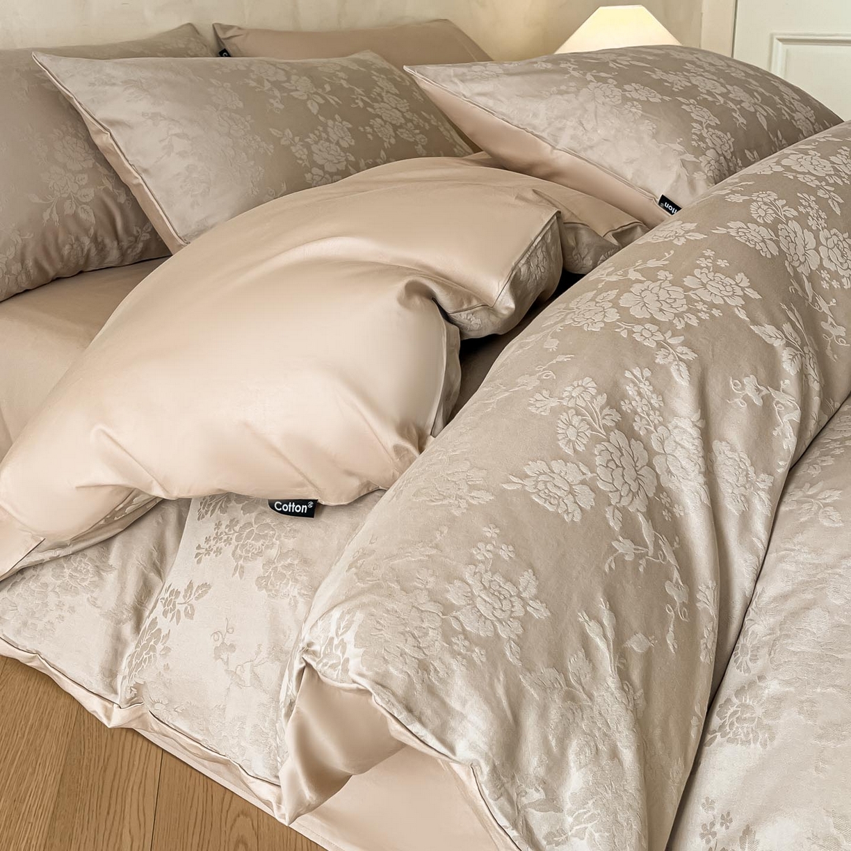 91家纺网 家纺一手货源 找家纺 2026春夏新款全棉提花浮雕四件套 山慕色