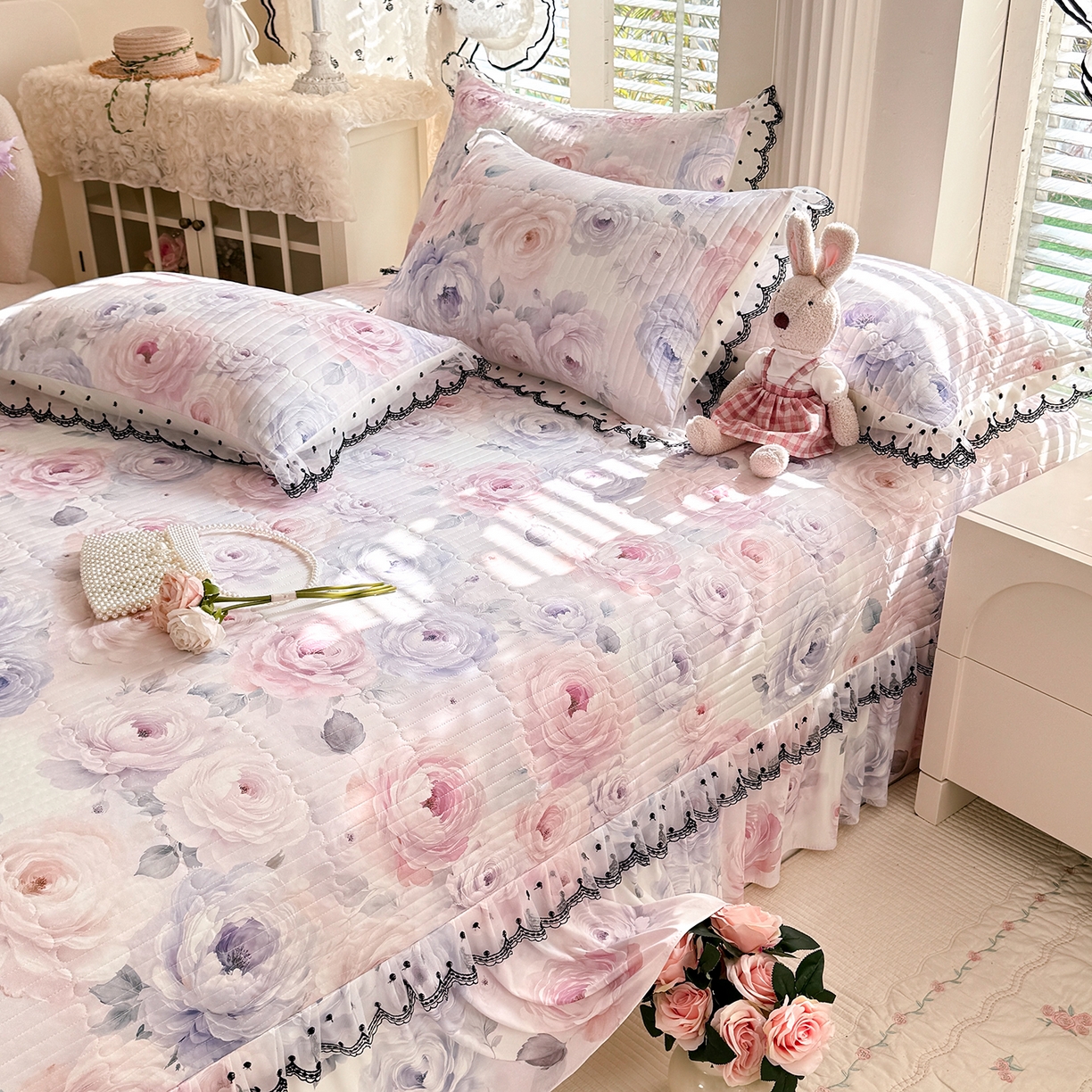 91家纺网 家纺一手货源 找家纺 （总）丝印良品 2026新款凉感丝夹棉床盖款三件套