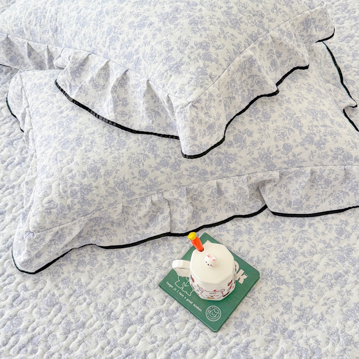 91家纺网 家纺一手货源 找家纺 999家纺 2026新款双层纱花边床盖单件加厚夹棉云感皱皱纱花边床单三件套四季跑量（提供买家秀） 初见【花边款】