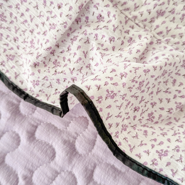 91家纺网 家纺一手货源 找家纺 999家纺 2026新款双层纱花边床盖单件加厚夹棉云感皱皱纱花边床单三件套四季跑量（提供买家秀） 寻梦紫【花边款】