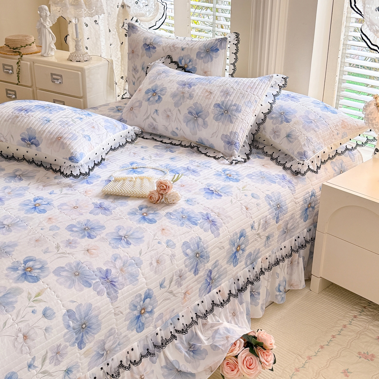 91家纺网 家纺一手货源 找家纺 （总）欧冠家纺 2026新款凉感丝夹棉床盖款三件套