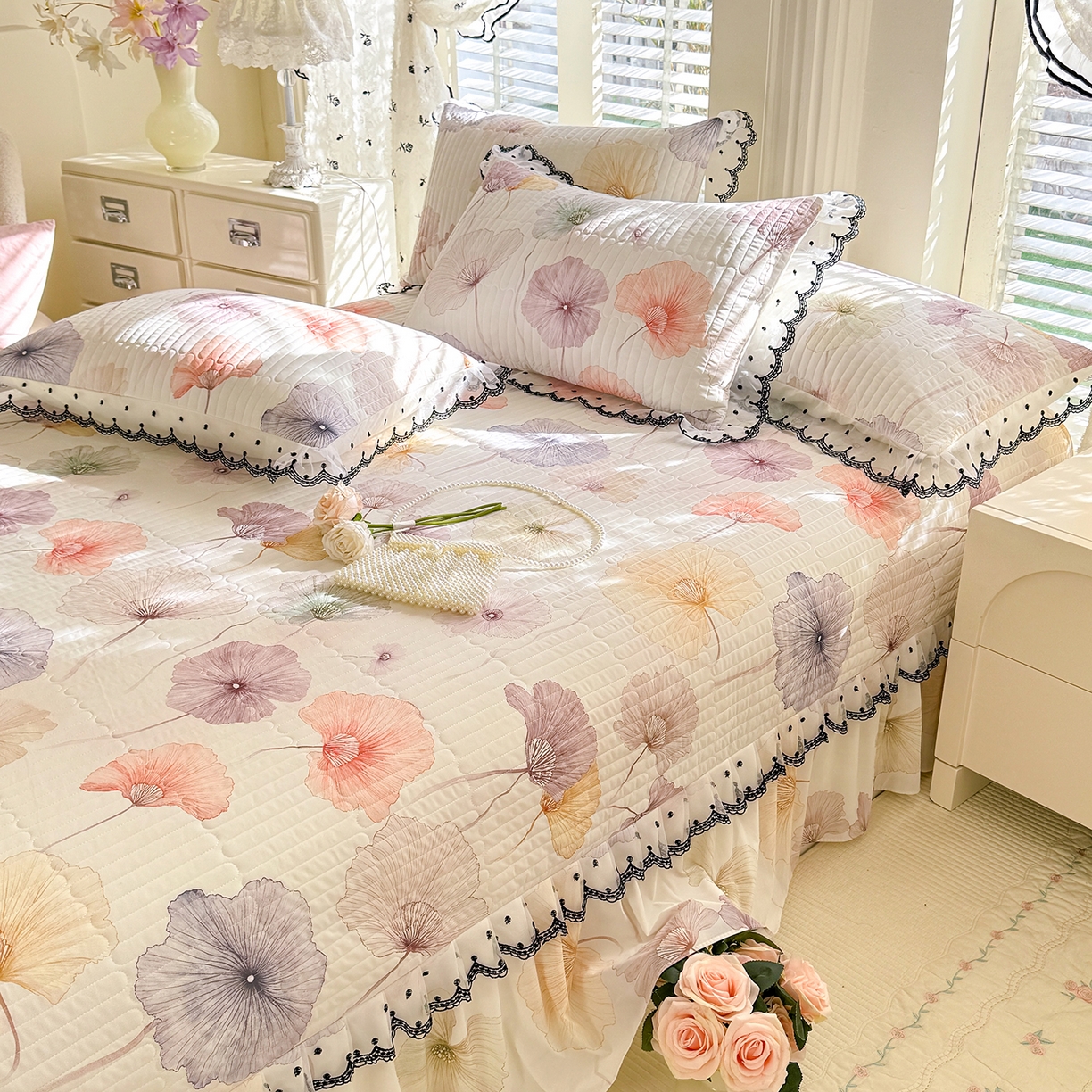 91家纺网 家纺一手货源 找家纺 （总）欧冠家纺 2026新款凉感丝夹棉床盖款三件套