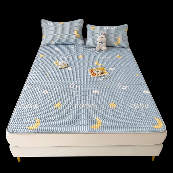 91家纺网 家纺一手货源 找家纺 丝羽坊 2026新款高密凉感丝印花乳胶凉席-平铺款 星月