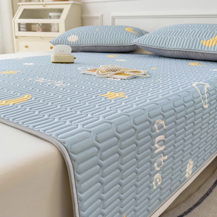 91家纺网 家纺一手货源 找家纺 丝羽坊 2026新款高密凉感丝印花乳胶凉席-平铺款 星月