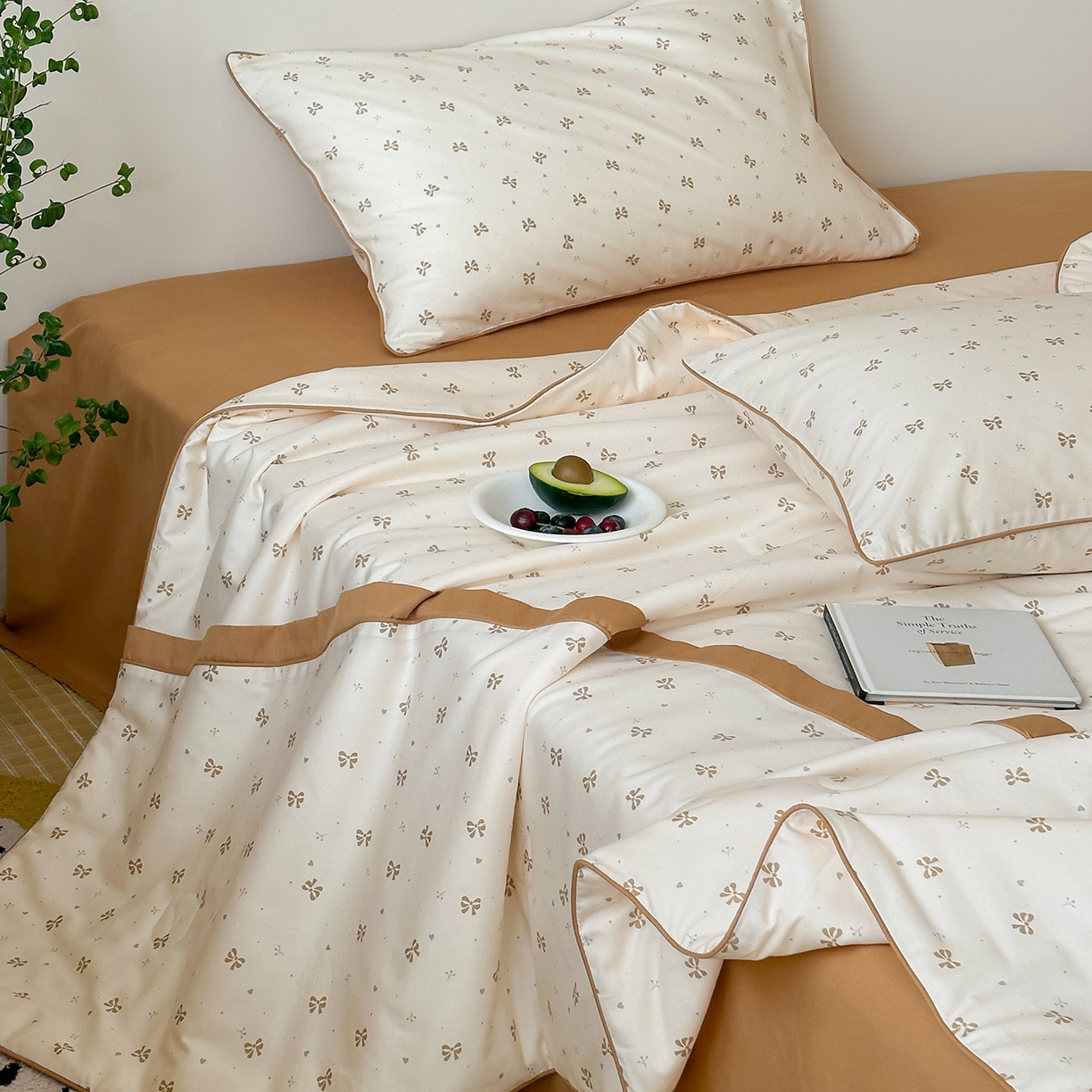 91家纺网 家纺一手货源 找家纺 一加一 2026新款活性印花透气工艺大豆夏被夏凉被空调被四件套-棉花叙 曼城蝴蝶