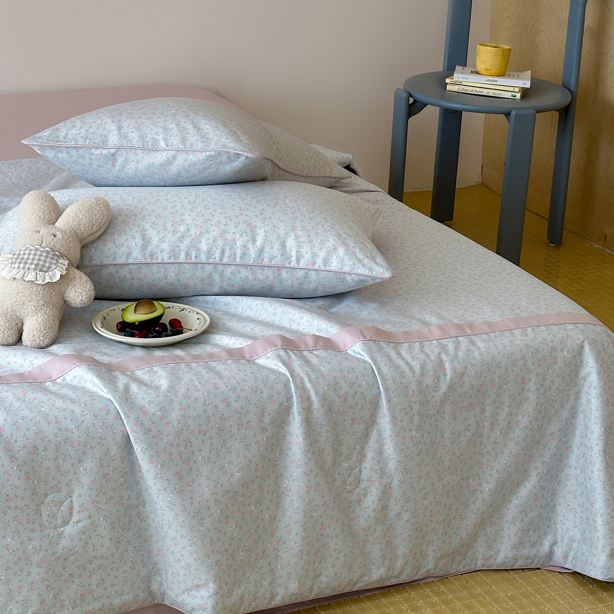 91家纺网 家纺一手货源 找家纺 一加一 2026新款活性印花透气工艺大豆夏被夏凉被空调被四件套-棉花叙 微光纪年