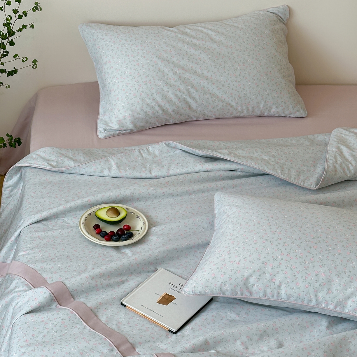 91家纺网 家纺一手货源 找家纺 一加一 2026新款活性印花透气工艺大豆夏被夏凉被空调被四件套-棉花叙 微光纪年