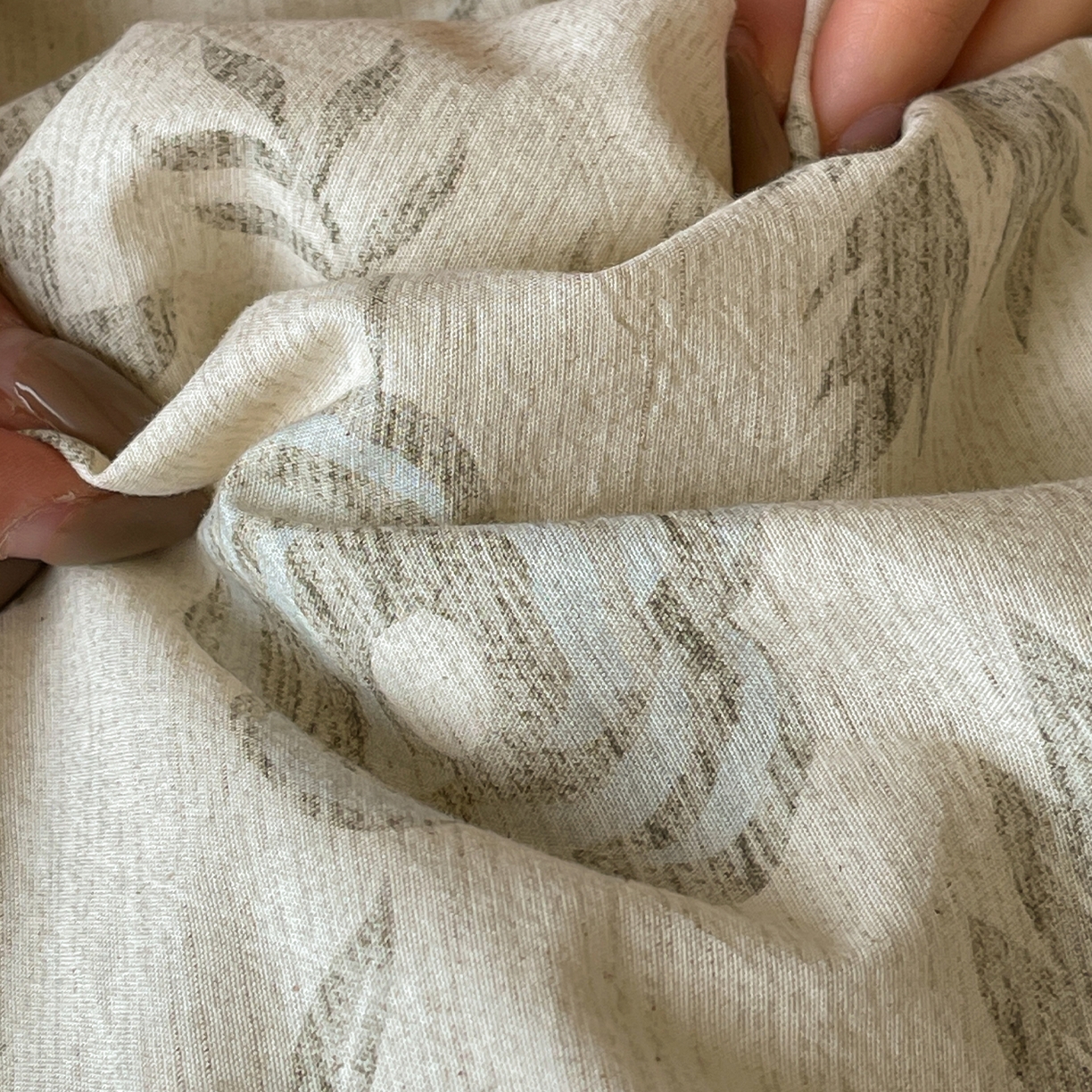 91家纺网 家纺一手货源 找家纺 一加一 2026新款A类棉麻透气提花花边凉感夏被夏凉被空调被四件套棉麻叙 欧佩拉-咖