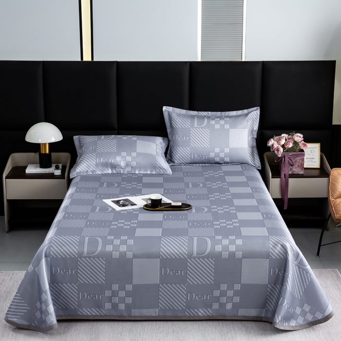 91家纺网 家纺一手货源 找家纺 （总）念家居 2026新款轻奢可机洗水洗床单款高密大版斜纹冰丝凉席三件套