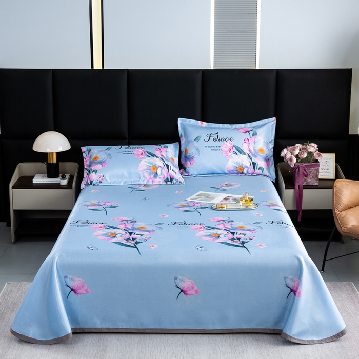 91家纺网 家纺一手货源 找家纺 （总）念家居 2026新款轻奢可机洗水洗床单款高密大版斜纹冰丝凉席三件套