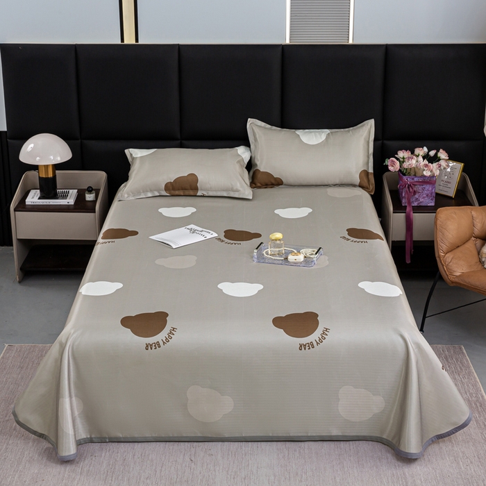 91家纺网 家纺一手货源 找家纺 （总）念家居 2026新款轻奢可机洗水洗床单款高密大版斜纹冰丝凉席三件套