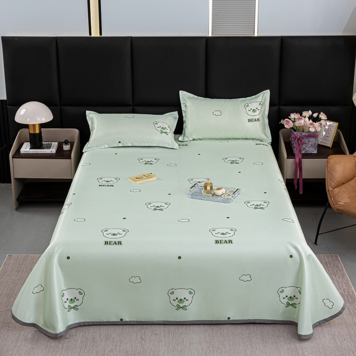 91家纺网 家纺一手货源 找家纺 （总）念家居 2026新款轻奢可机洗水洗床单款高密大版斜纹冰丝凉席三件套