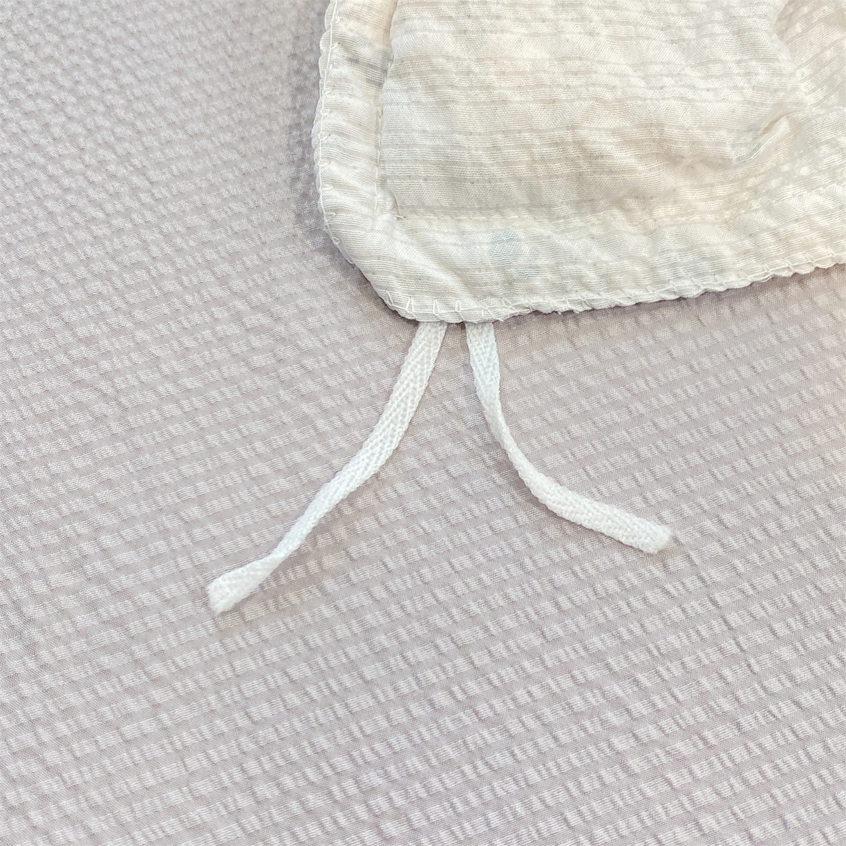 91家纺网 家纺一手货源 找家纺 优贝家纺 2026新款云感双层纱皱皱纱花边四件套 小花蝴蝶结