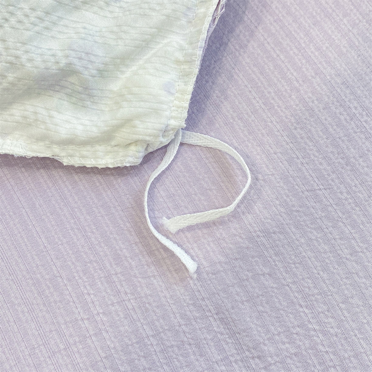 91家纺网 家纺一手货源 找家纺 优贝家纺 2026新款云感双层纱皱皱纱花边四件套 小美好