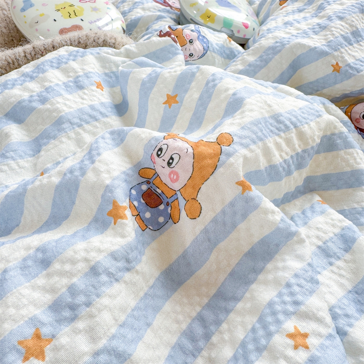 91家纺网 家纺一手货源 找家纺 优贝家纺 2026新款云感皱皱纱韩系花边四件套 星星点点