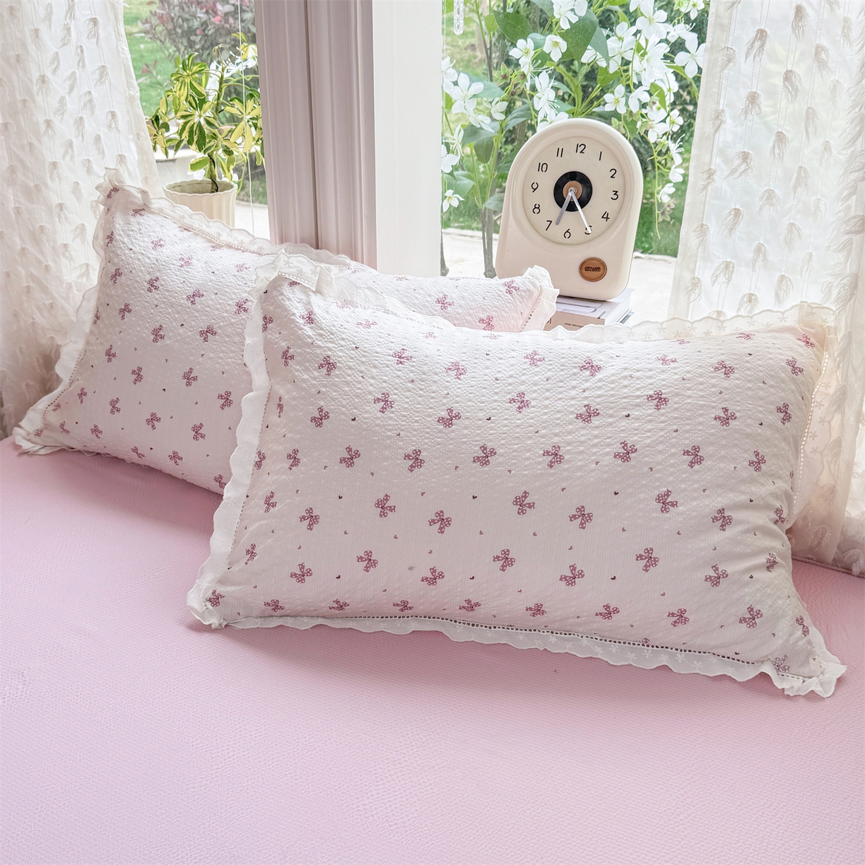 91家纺网 家纺一手货源 找家纺 优贝家纺 2026新款云感皱皱纱韩系花边四件套 蝴蝶梦