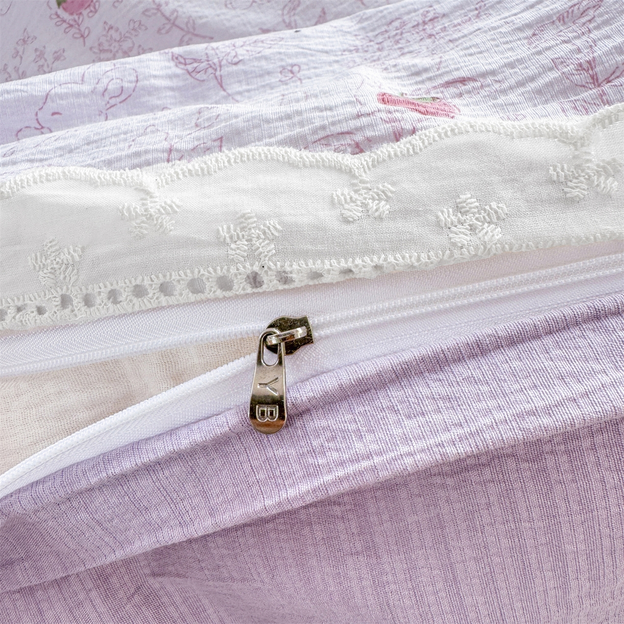 91家纺网 家纺一手货源 找家纺 优贝家纺 2026新款云感皱皱纱韩系花边四件套 花有花期