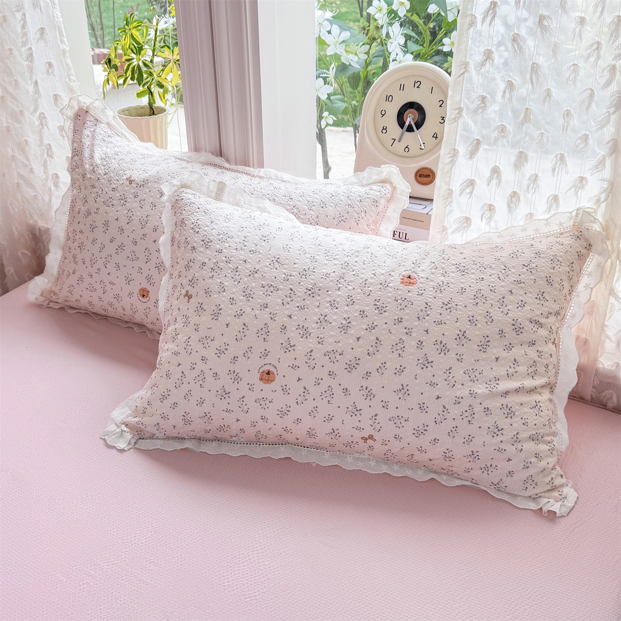 91家纺网 家纺一手货源 找家纺 优贝家纺 2026新款云感皱皱纱韩系花边四件套 柔诗意