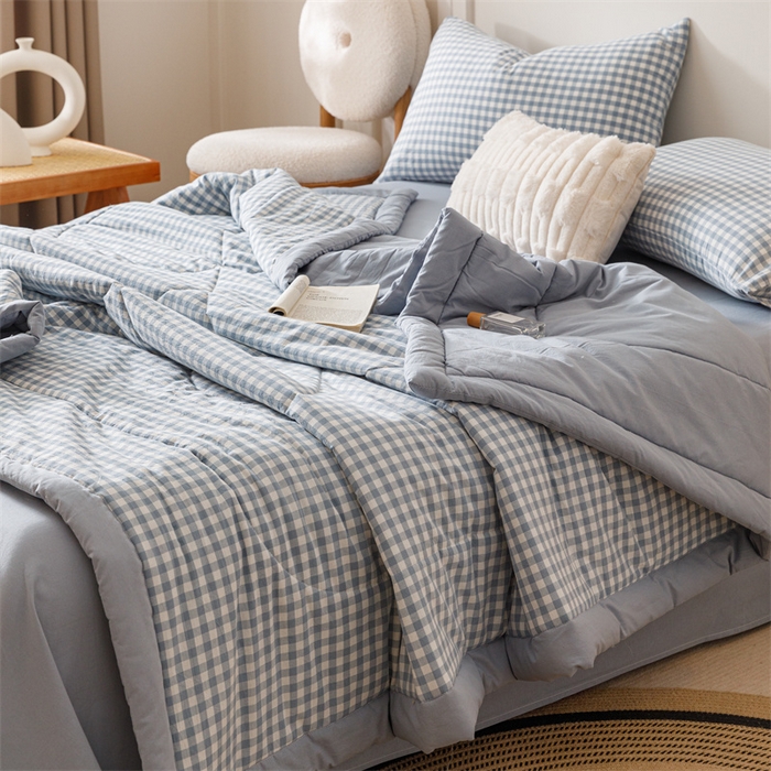 91家纺网 家纺一手货源 找家纺 （总）恬思语家纺 2026新款全棉纯棉色织水洗棉棉花夏被空调被夏凉被四件套