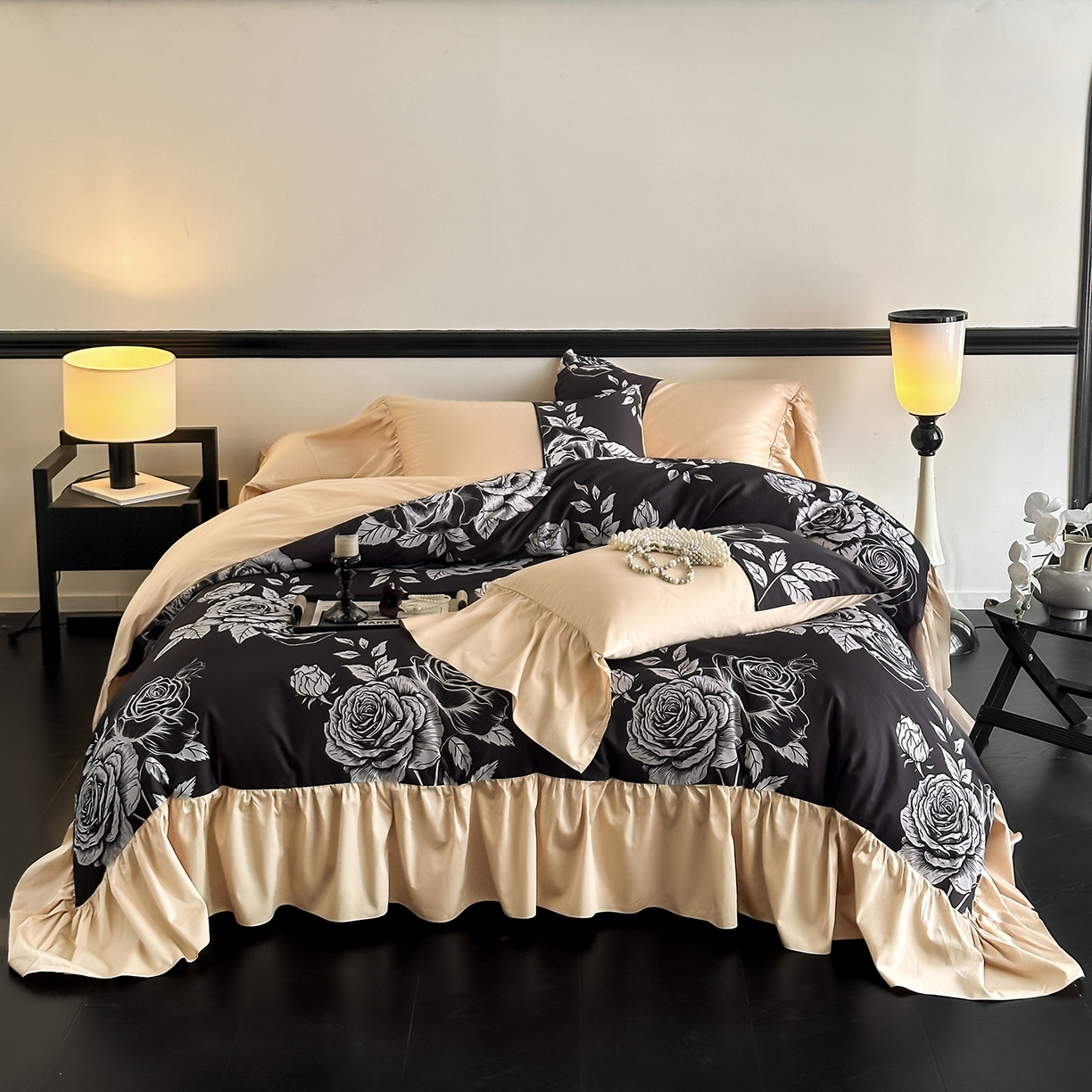 91家纺网 家纺一手货源 找家纺 （总）置顶家纺 2026新款芙蕾茜数码印花亲肤四件套