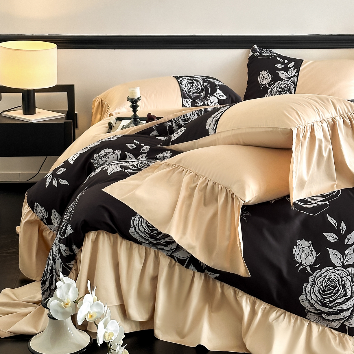 91家纺网 家纺一手货源 找家纺 （总）置顶家纺 2026新款芙蕾茜数码印花亲肤四件套