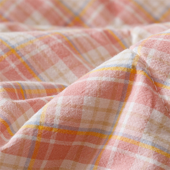 91家纺网 家纺一手货源 找家纺 恬思语家纺 2026新款全棉纯棉色织水洗棉棉花夏被空调被夏凉被四件套 恩里尔 粉