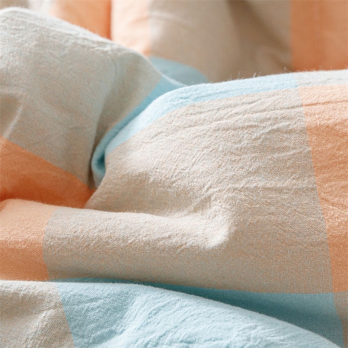 91家纺网 家纺一手货源 找家纺 恬思语家纺 2026新款全棉纯棉色织水洗棉棉花夏被空调被夏凉被四件套 梵芙 桔