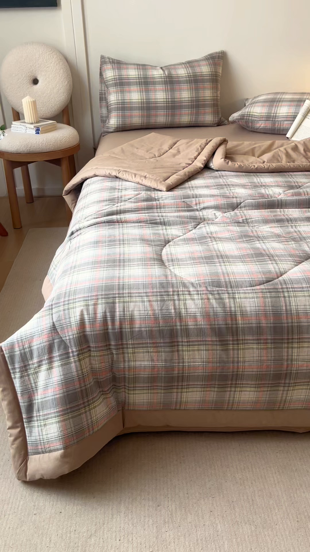 91家纺网 家纺一手货源 找家纺 恬思语家纺 2026新款全棉纯棉色织水洗棉棉花夏被空调被夏凉被四件套 霍格 灰