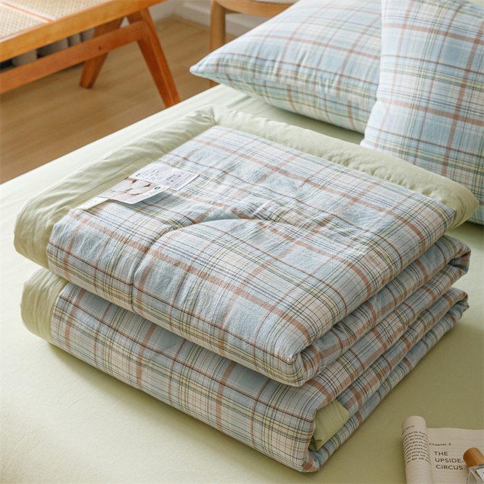 91家纺网 家纺一手货源 找家纺 恬思语家纺 2026新款全棉纯棉色织水洗棉棉花夏被空调被夏凉被四件套 霍格 兰