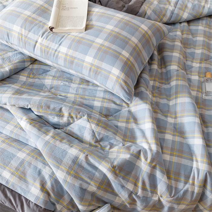 91家纺网 家纺一手货源 找家纺 恬思语家纺 2026新款全棉纯棉色织水洗棉棉花夏被空调被夏凉被四件套 简兮 兰