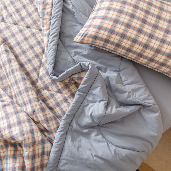 91家纺网 家纺一手货源 找家纺 恬思语家纺 2026新款全棉纯棉色织水洗棉棉花夏被空调被夏凉被四件套 梦语 兰