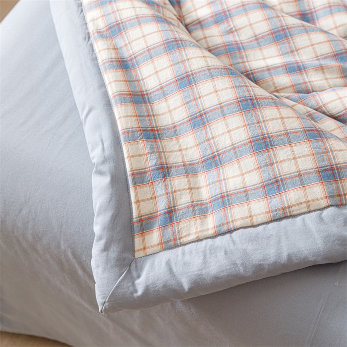 91家纺网 家纺一手货源 找家纺 恬思语家纺 2026新款全棉纯棉色织水洗棉棉花夏被空调被夏凉被四件套 梦语 兰