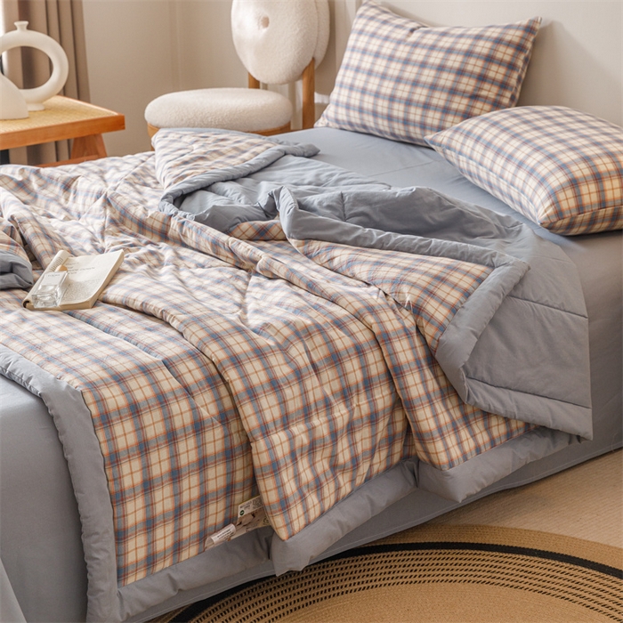 91家纺网 家纺一手货源 找家纺 恬思语家纺 2026新款全棉纯棉色织水洗棉棉花夏被空调被夏凉被四件套 梦语 兰