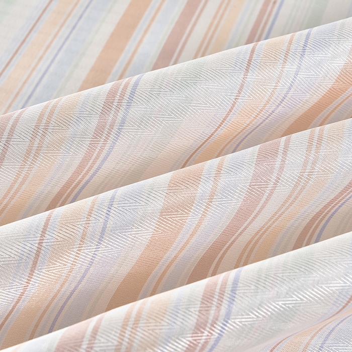 91家纺网 家纺一手货源 找家纺 念家居 2026新款轻奢可机洗水洗床单款高密大版斜纹冰丝凉席三件套 粉蓝条纹