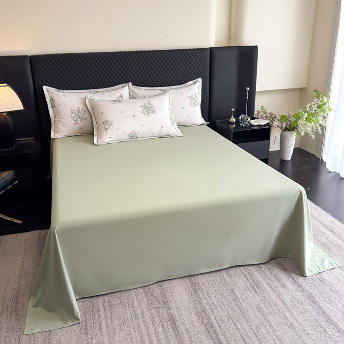 91家纺网 家纺一手货源 找家纺 赛丽雅 2026新款拼角轻奢冰丝凉感夏被四件套 花束