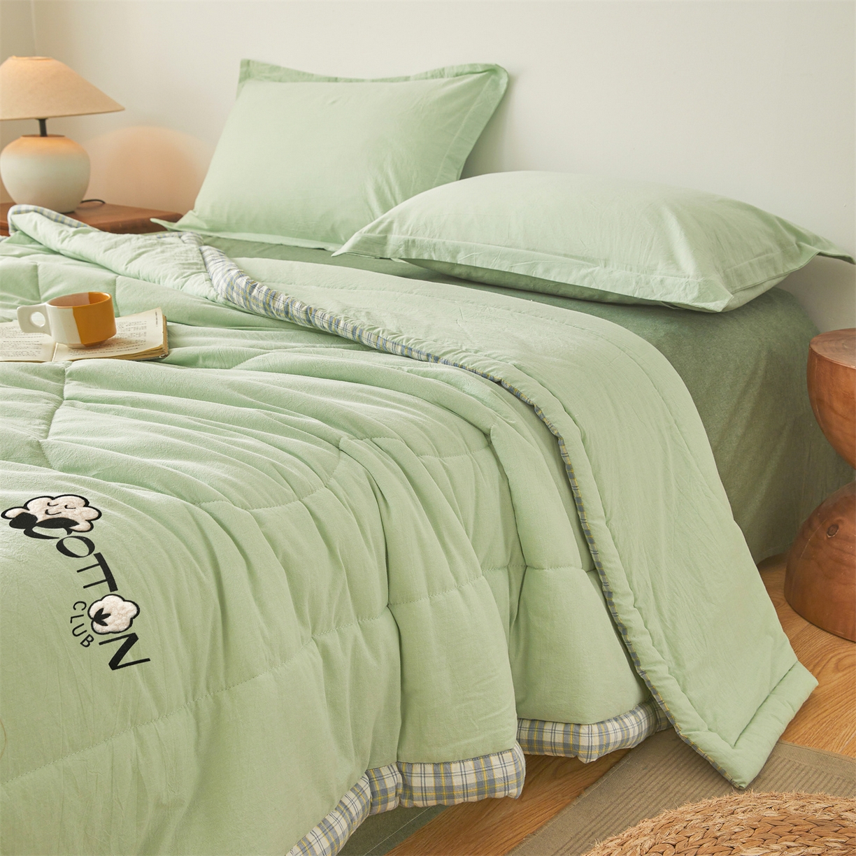 91家纺网 家纺一手货源 找家纺 （总）2026新款A类里外全棉夏凉被100%新疆棉纯棉全棉填充烫画款空调被夏被