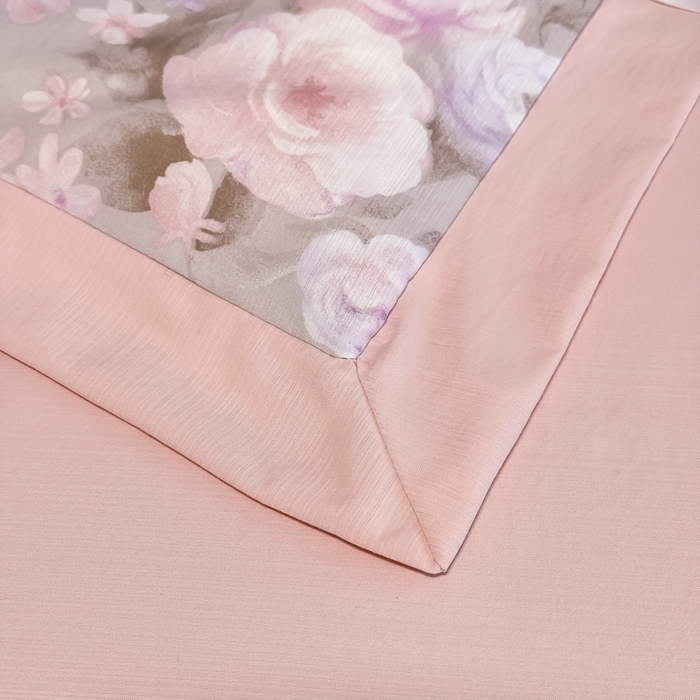 91家纺网 家纺一手货源 找家纺 赛丽雅 2026新款拼角轻奢冰丝凉感夏被四件套 莫奈花园-灰