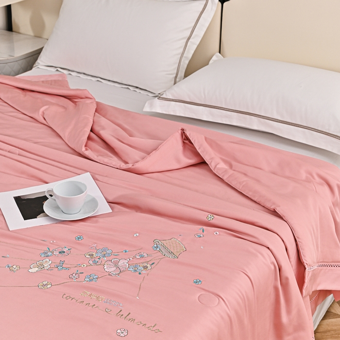 91家纺网 家纺一手货源 找家纺 （总）太阳羽家纺 2026新款天丝绣花镂空夏被夏凉被空调被--深呼吸