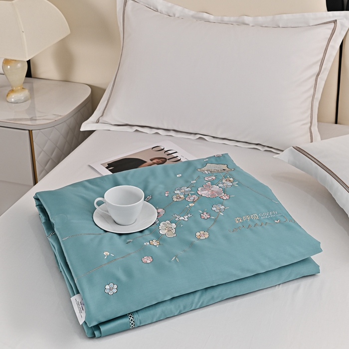 91家纺网 家纺一手货源 找家纺 （总）太阳羽家纺 2026新款天丝绣花镂空夏被夏凉被空调被--深呼吸