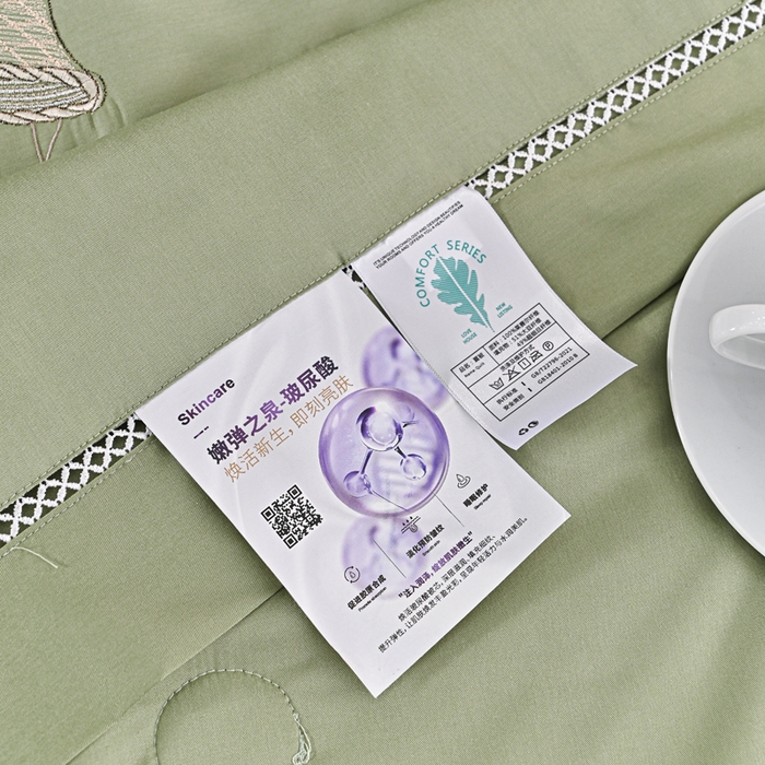 91家纺网 家纺一手货源 找家纺 太阳羽家纺 2026新款天丝绣花镂空夏被夏凉被空调被--深呼吸 深呼吸-绿色