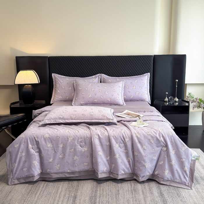 赛丽雅 2026新款拼角轻奢冰丝凉感夏被四件套 苏梨