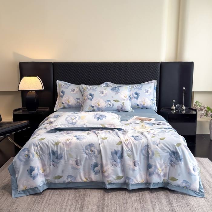 赛丽雅 2026新款拼角轻奢冰丝凉感夏被四件套 云兮