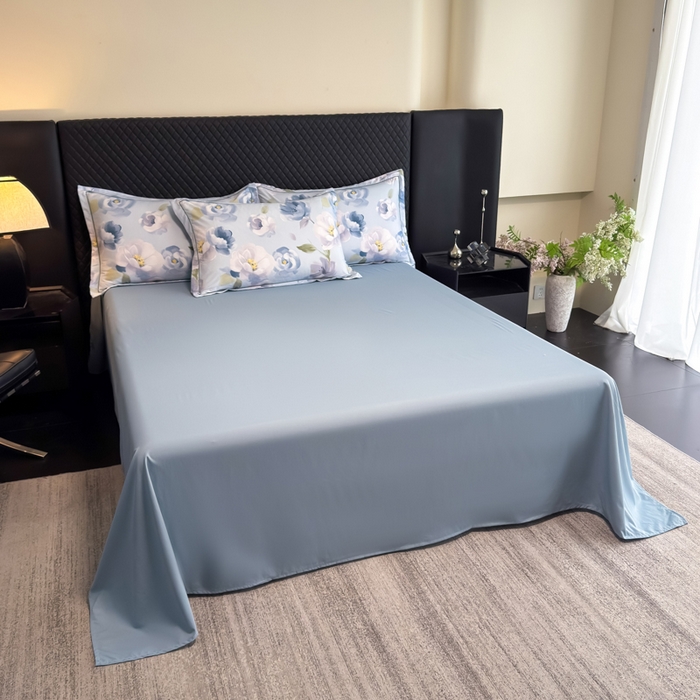 91家纺网 家纺一手货源 找家纺 赛丽雅 2026新款拼角轻奢冰丝凉感夏被四件套 云兮