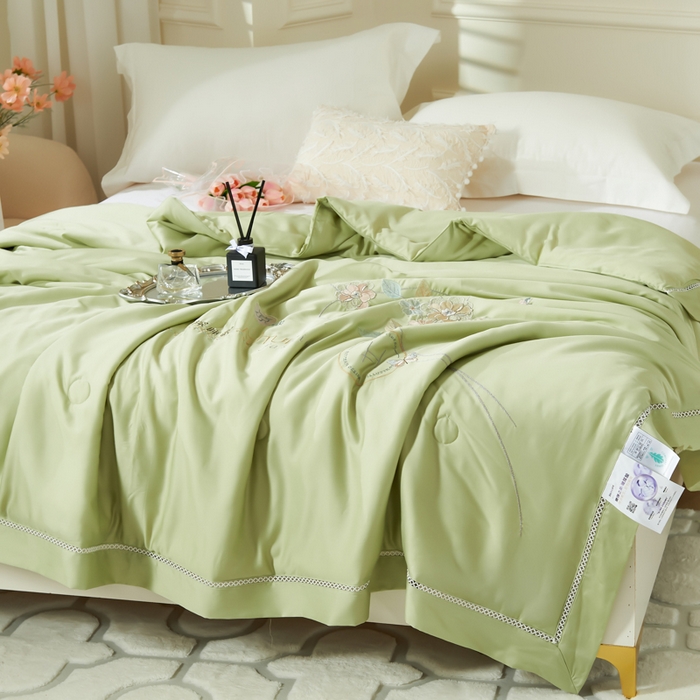 91家纺网 家纺一手货源 找家纺 （总）太阳羽家纺 2026新款天丝绣花镂空夏凉被空调被深睡眠夏被