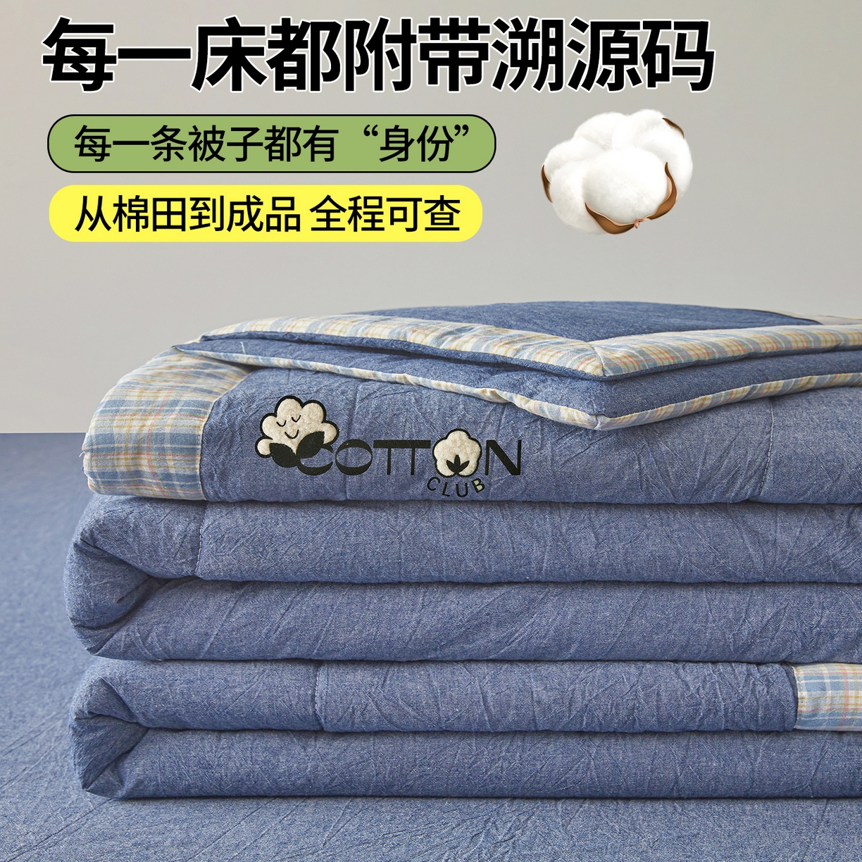 2026新款A类里外全棉夏凉被100%新疆棉纯棉全棉填充烫画款空调被夏被 全棉烫画-海洋蓝