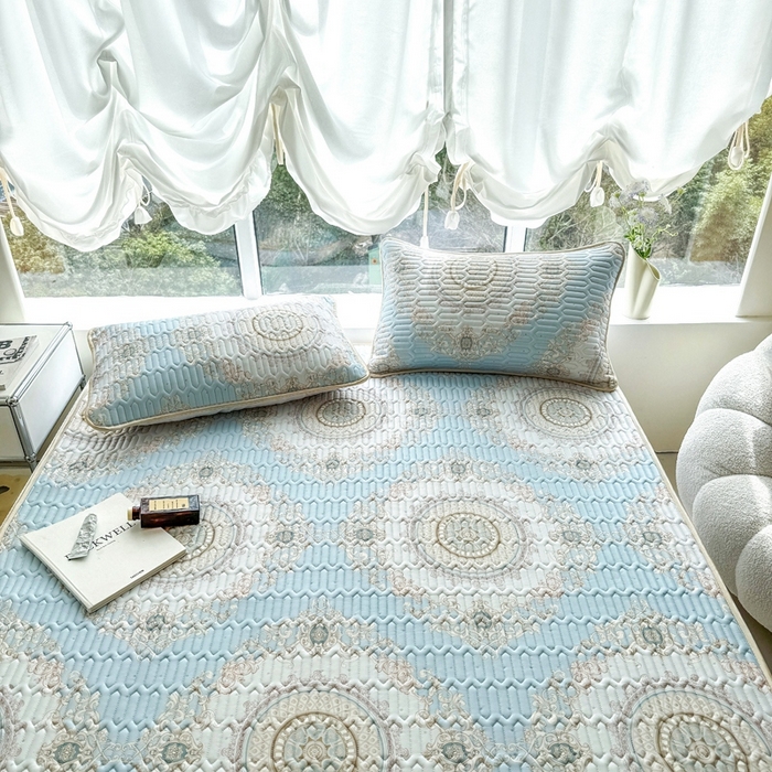 91家纺网 家纺一手货源 找家纺 美丽折家纺 2026新款0.6厚乳胶凉席印花系列 罗马假日