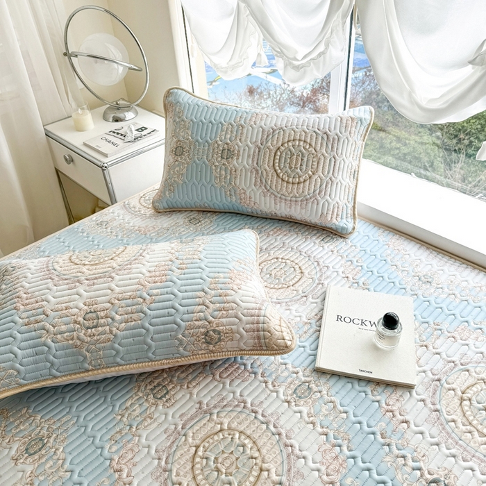 91家纺网 家纺一手货源 找家纺 美丽折家纺 2026新款0.6厚乳胶凉席印花系列 罗马假日